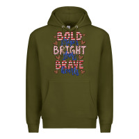 Army Green bold stripes bright stars brave hearts Premium Hoodie - JahusDesignShop