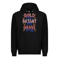 Black bold stripes bright stars brave hearts Premium Hoodie - JahusDesignShop
