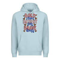 Blue Mist bold stripes bright stars brave hearts Premium Hoodie - JahusDesignShop
