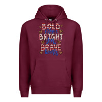 Burgundy bold stripes bright stars brave hearts Premium Hoodie - JahusDesignShop