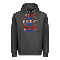 Charcoal Heather bold stripes bright stars brave hearts Premium Hoodie - JahusDesignShop
