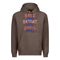 Coffee bold stripes bright stars brave hearts Premium Hoodie - JahusDesignShop