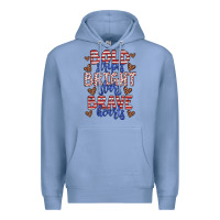 Colony Blue bold stripes bright stars brave hearts Premium Hoodie - JahusDesignShop