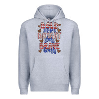 Heather Grey bold stripes bright stars brave hearts Premium Hoodie - JahusDesignShop