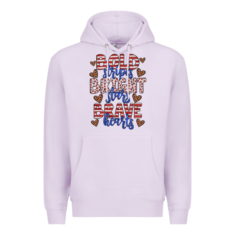 Bold Stripes Bright Stars Brave Hearts Premium Hoodie by JahusDesignShop | Teevron
