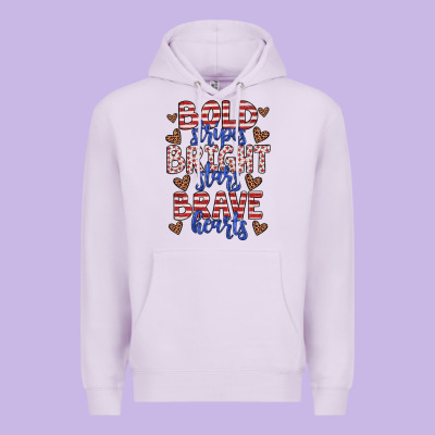 Bold Stripes Bright Stars Brave Hearts Premium Hoodie Designed By Jahusdesignshop