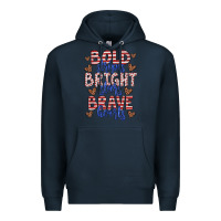 Navy bold stripes bright stars brave hearts Premium Hoodie - JahusDesignShop