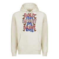 Oatmeal Heather bold stripes bright stars brave hearts Premium Hoodie - JahusDesignShop