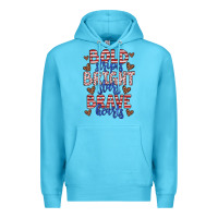 Ocean Blue bold stripes bright stars brave hearts Premium Hoodie - JahusDesignShop