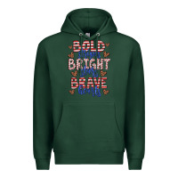 Sports Green bold stripes bright stars brave hearts Premium Hoodie - JahusDesignShop
