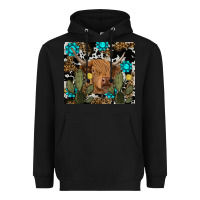 Black western cow Heavyweight Hoodie - RanaPortraitStore
