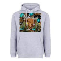 Heather Grey western cow Heavyweight Hoodie - RanaPortraitStore