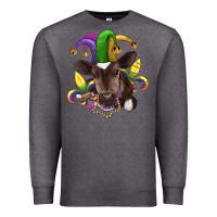Charcoal Heather mardi gras baby cow Premium Sweatshirt - RanaPortraitStore