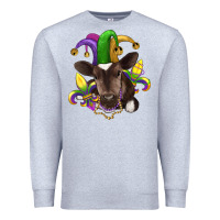 Heather Grey mardi gras baby cow Premium Sweatshirt - RanaPortraitStore