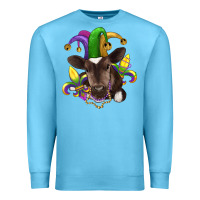 Ocean Blue mardi gras baby cow Premium Sweatshirt - RanaPortraitStore