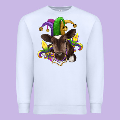 Mardi Gras Baby Cow Premium Sweatshirt Designed By Ranaportraitstore