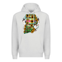 Dove Grey Rhode island State aMp Premium Hoodie - RanaPortraitStore