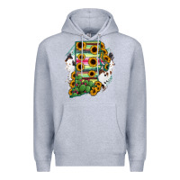 Heather Grey Rhode island State aMp Premium Hoodie - RanaPortraitStore