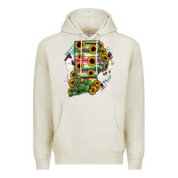 Oatmeal Heather Rhode island State aMp Premium Hoodie - RanaPortraitStore