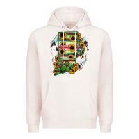 Pale Pink Rhode island State aMp Premium Hoodie - RanaPortraitStore