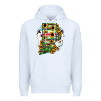 White Rhode island State aMp Premium Hoodie - RanaPortraitStore