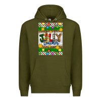Army Green Christmas jolly teacher Premium Hoodie - Artiststas
