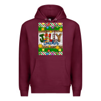 Burgundy Christmas jolly teacher Premium Hoodie - Artiststas