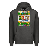Charcoal Heather Christmas jolly teacher Premium Hoodie - Artiststas