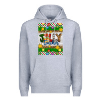 Heather Grey Christmas jolly teacher Premium Hoodie - Artiststas