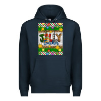 Navy Christmas jolly teacher Premium Hoodie - Artiststas