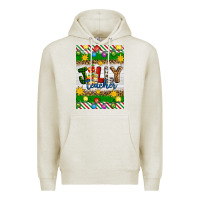 Oatmeal Heather Christmas jolly teacher Premium Hoodie - Artiststas