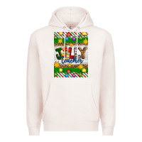 Pale Pink Christmas jolly teacher Premium Hoodie - Artiststas
