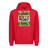 Red Christmas jolly teacher Premium Hoodie - Artiststas