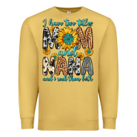 Antique Gold i have two titles mom and nana and i rock them bot Premium Sweatshirt - Zillion Design Studio