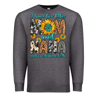 Charcoal Heather i have two titles mom and nana and i rock them bot Premium Sweatshirt - Zillion Design Studio