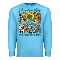 Ocean Blue i have two titles mom and nana and i rock them bot Premium Sweatshirt - Zillion Design Studio