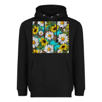 Black western daisy and sunflower Heavyweight Hoodie - RanaPortraitStore