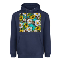 Navy western daisy and sunflower Heavyweight Hoodie - RanaPortraitStore
