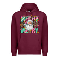 Burgundy merry merry merry Premium Hoodie - AdoDesignShop