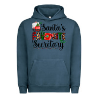 Pigment Midnight Navy santa's favorite secretary Urban Hoodie - AdoDesignShop