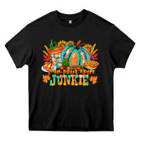 Black Pumpkin Spice Junkie Heavy Core Tee - CowhideDigitalArt