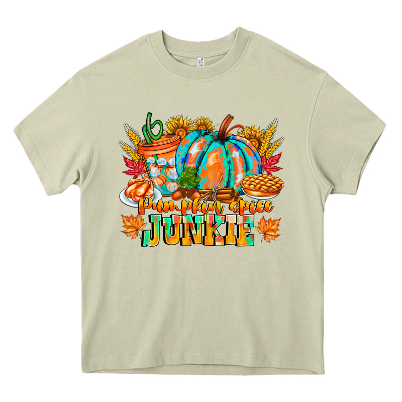 Pumpkin Spice Junkie Heavy Core Tee by CowhideDigitalArt | Teevron