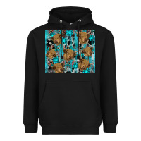 Black western aztec highland cow Heavyweight Hoodie - RanaPortraitStore