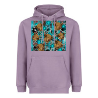 Lavender western aztec highland cow Heavyweight Hoodie - RanaPortraitStore