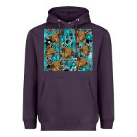 Plum western aztec highland cow Heavyweight Hoodie - RanaPortraitStore