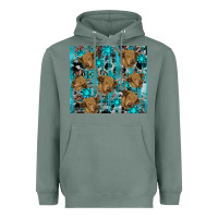 Sage western aztec highland cow Heavyweight Hoodie - RanaPortraitStore