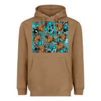Toasted Coconut western aztec highland cow Heavyweight Hoodie - RanaPortraitStore