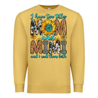 Antique Gold i have two titles mom and mimi and i rock them bot Premium Sweatshirt - Zillion Design Studio