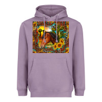 Lavender western horse and sunflower Heavyweight Hoodie - RanaPortraitStore