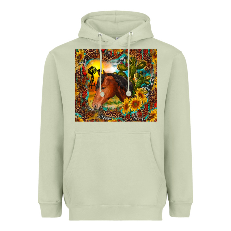 Western Horse And Sunflower Heavyweight Hoodie by RanaPortraitStore | Teevron
